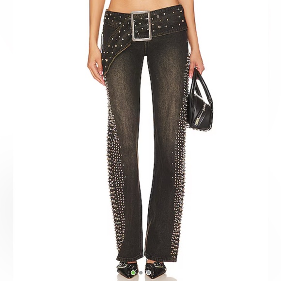 Jaded London Denim - Jaded London studded low rise jeans